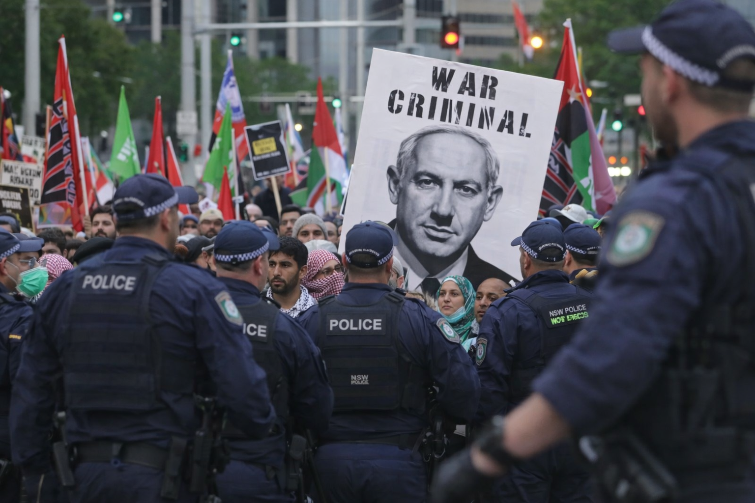 Sydney protesters during Israeli President’s Australia visit
