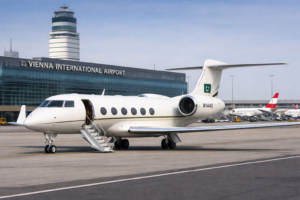 Punjab government jet controversy Gulfstream G500 aircraft at Vienna International Airport
