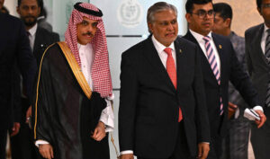 Islamabad Iran war peace talks — Pakistani Foreign Minister Ishaq Dar meets Saudi counterpart Prince Faisal Bin Farhan, March 29, 2026